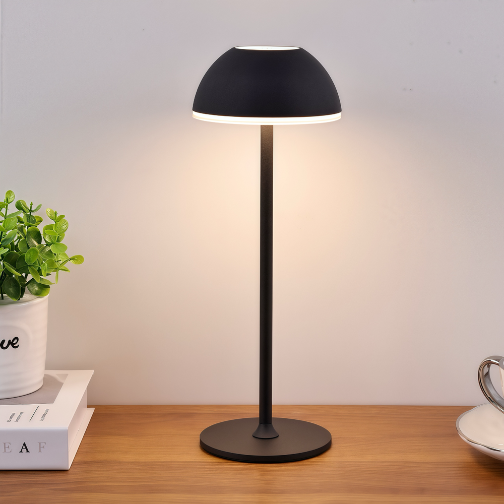 Opladelig LED bordlampe Inde/Ude - Grå, Touch Dæmpbar, 3i1, IP54 Udendørs, 3W, 300lm, RA80