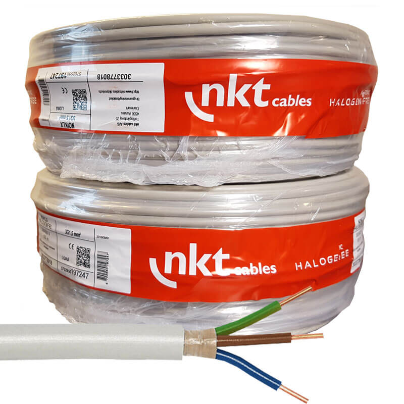 NKT installationskabel 3x1,5mm² NOIKLX - 100 meter