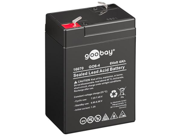 Blybatteri - 6V / 4Ah 70x47x101mm