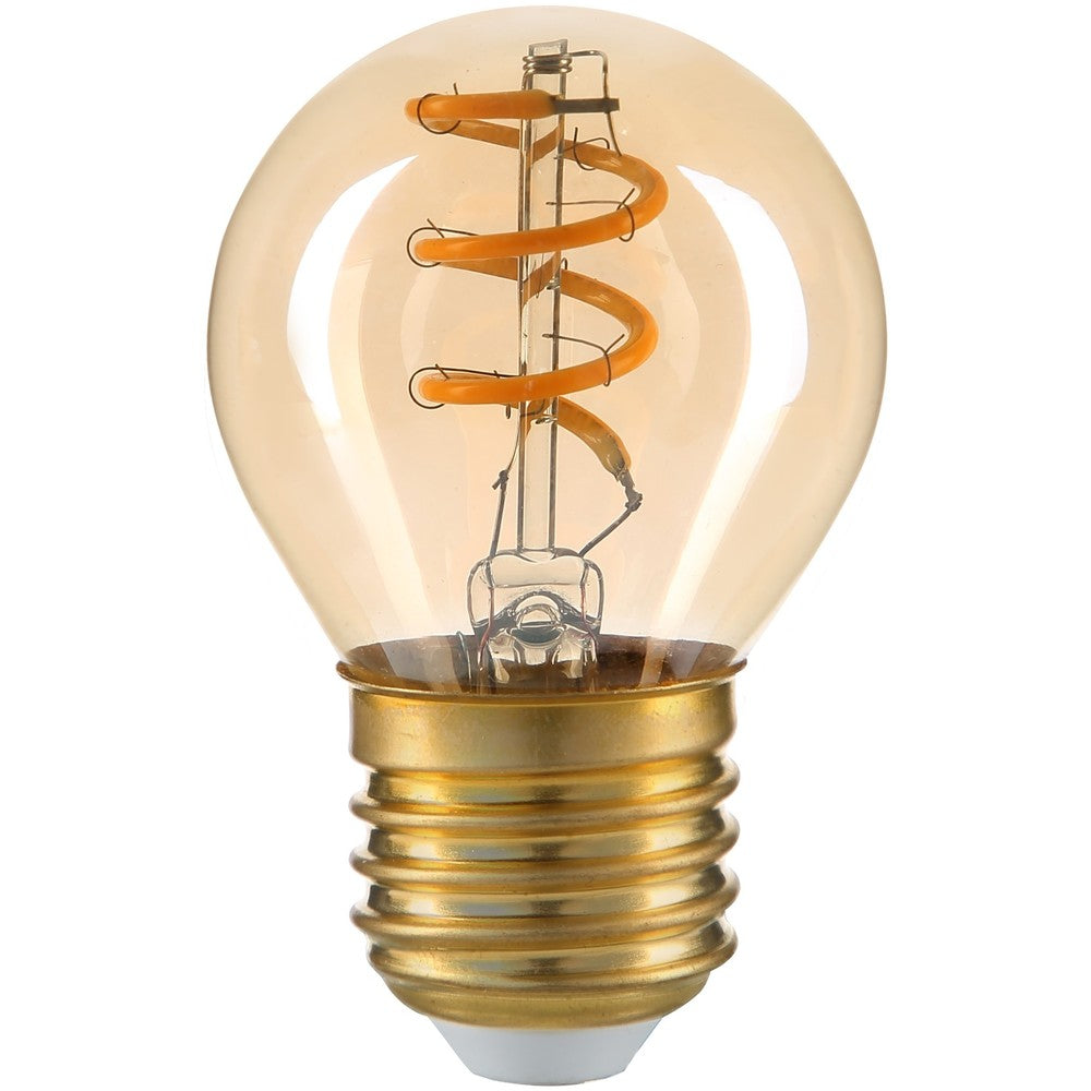 3W LED pære - Kultråd, røget glas, G45, E27, 230V, erstatning for 20W, RA80