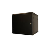 Vægrack 19" 6HE B600xD450xH367 mm sort med pladedør