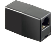 Telefon mellemled - 2 x RJ11 (6P4C) hun, Sort