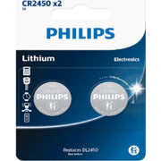 PHILIPS Lithium knapcellebatteri, CR2450, 2 stk.