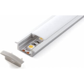 Alu Profil 1, indbygning, 2000 x 23,2 / 17,1 x 8 mm, alu/opal