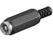 DC forlængerstik - 5,5x2,5mm i plasthus (HQ)