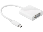 USB-C til VGA adapter – USB-C han til VGA hun, Hvid (0,2m)