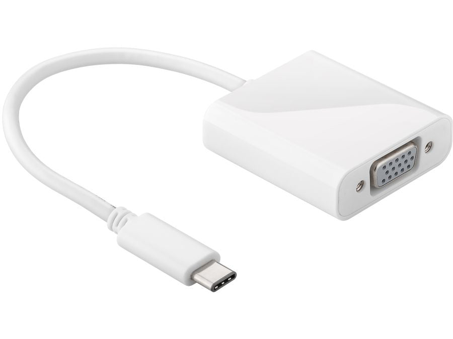 USB-C til VGA adapter – USB-C han til VGA hun, Hvid (0,2m)