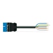 Tilslutningskabel 1M PVC Eca Hanstik/fri ende blå