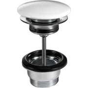 NICO push-up bundventil 1 1/4" kort, med hvid porcelæn top
