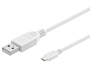 USB 2.0 kabel - A han til Micro B han, Hvid (5m)