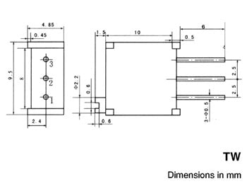 Multiturn trimmepotmeter - 5kOhm lineær, 500mW ±10% (TW)