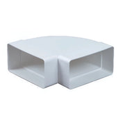 Vertikal bøjning 90° til flad kanal 75x150 mm Hvid