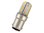 LED dværglampe - 10-30V / 1,8W, Ba15d sokkel, Hvid (15x45mm)
