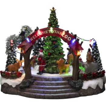 Silhuet Julemotiv Zoo 19 varmhvide LED musik