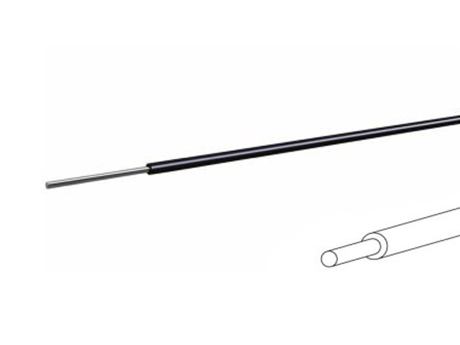 Monteringsledning - 0,2mm² massiv fortinnet CU, Sort (100m)