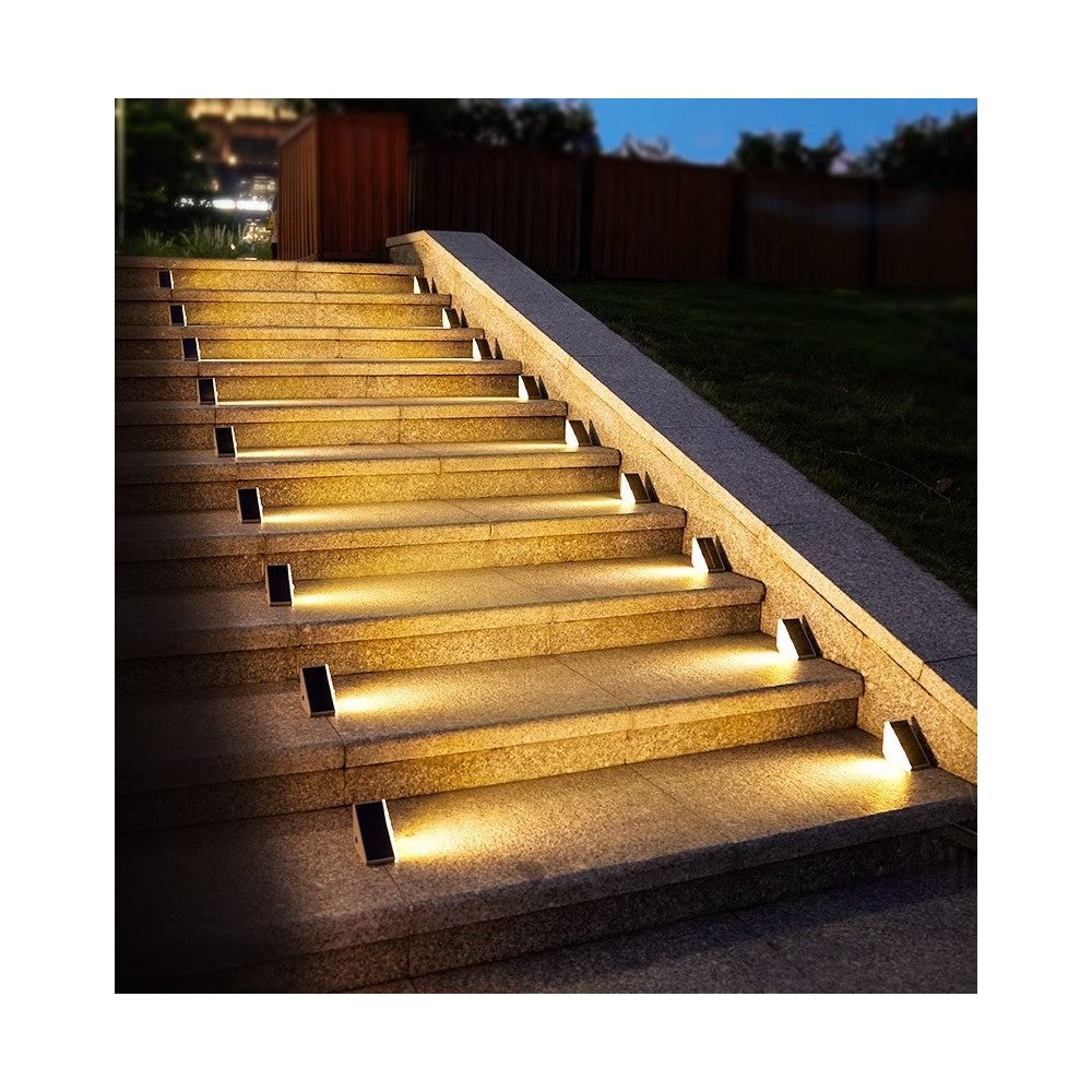 Solcelle sensor trappelys med skumringssensor og IP54 beskyttelse - 2 stk., 3W effekt
