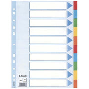 Faneblad Esselte A4210x297mm assorteret 1 sæt