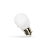 6W LED kronepære, G45, matteret glas, E27 fatning, 230V, 520lm, RA80