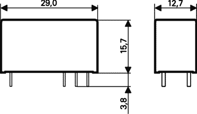 Miniature relæ - 12VDC 15A, 1 x skifte (SPDT), 5-ben (3,5mm)