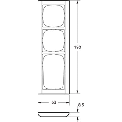 LK Fuga ramme Softline 63 3½m - lysegrå