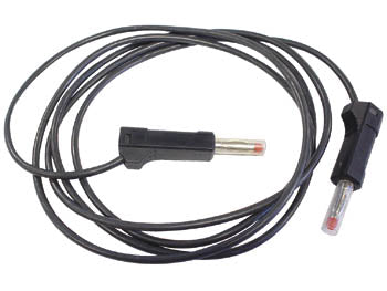 Testledning - 2 x 4mm bananstik IEC1010 stabel, Sort (1m)