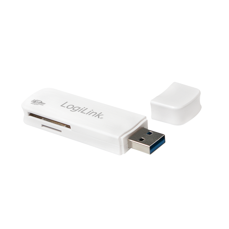 USB 3.0 kortlæser - USB A til SD/SDHC/SDXC, Hvid