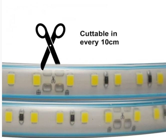 5 m. vandtæt LED strip (Type X) - 230V, IP67 3000K