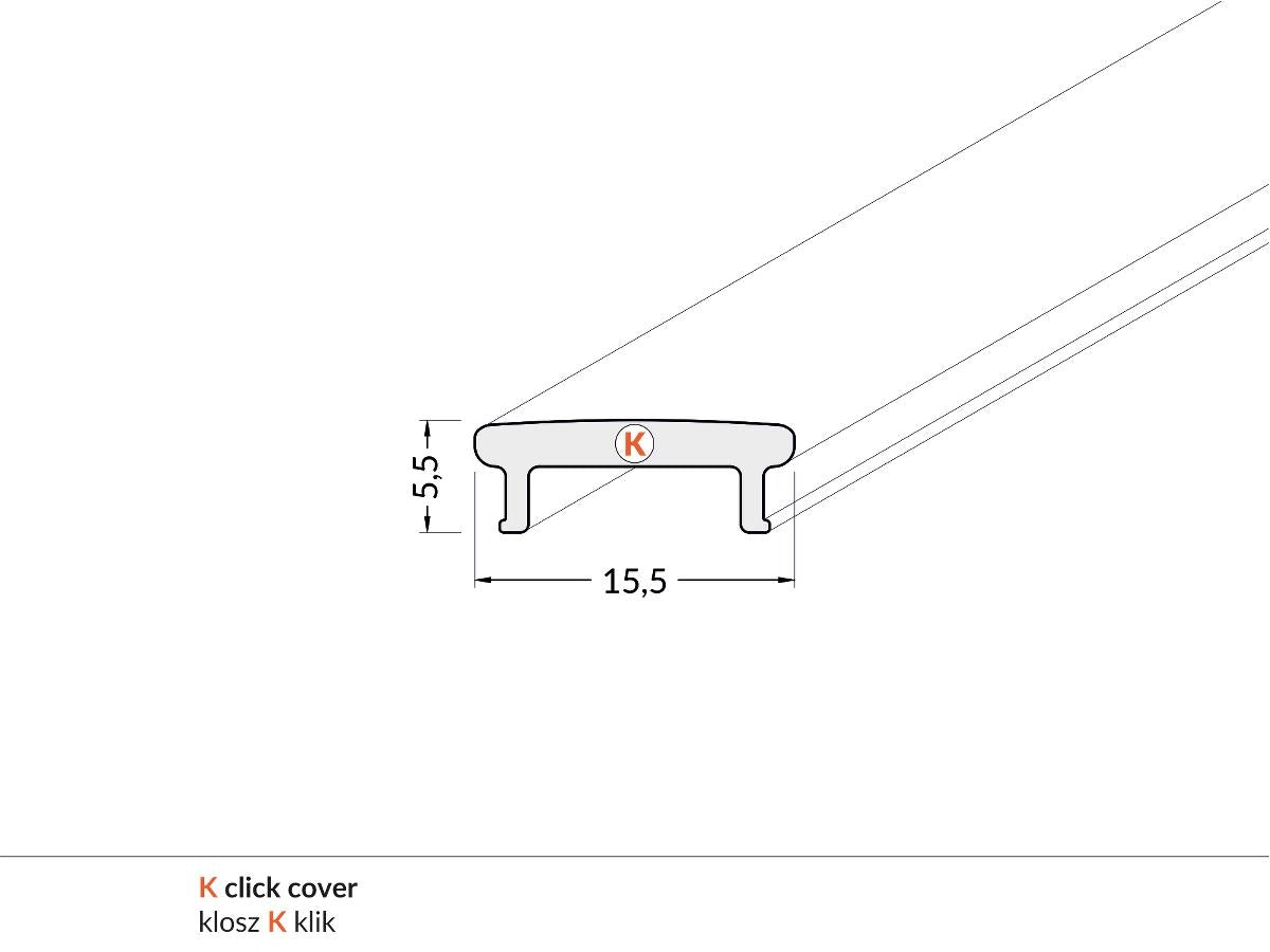 DIOFLEX Afdækning K opal for FLOOR12 1m