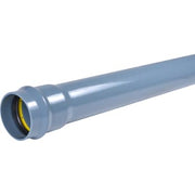 Wavin 160 mm PVC-trykrør med muffe, grå, PN10, 6 m