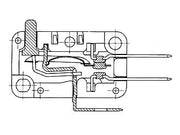 Mikroswitch m. lang arm - 5A/250V, ON-(ON), spadestik