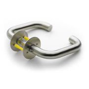 dørgreb u-form m/ros 00-40 l18 monteret massiv roset ø50x2mm