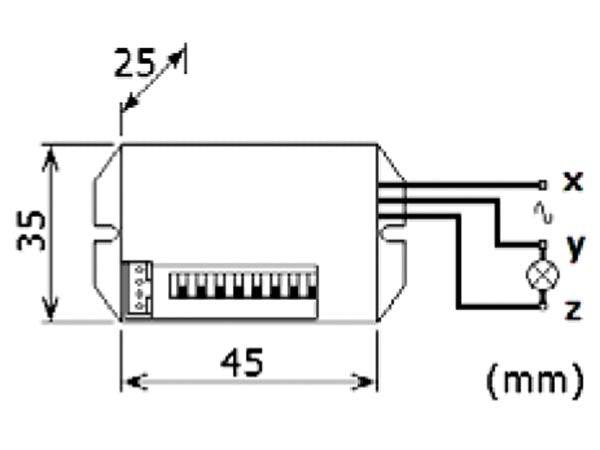 PIR bevægelsessensor - 230Vac / 800W, 100° mini til indbygn.