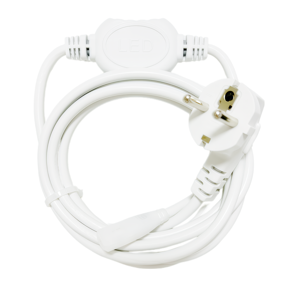 Vandtæt 3m stik til 230V LED strip Neon COB inkl. endeprop, IP67
