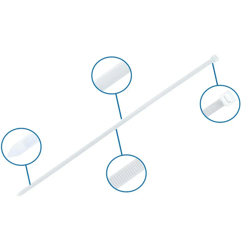 Strips / Kabelbinder 2,5x100mm. hvid - 100 stk.
