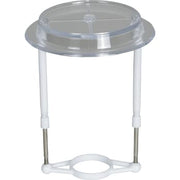 Skærmstativ, hvid plast, Ø40mm, forskydelig 14 - 21 cm