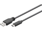 USB 3.1 SuperSpeed kabel - A han til C han (3A) Sort (0,5m)