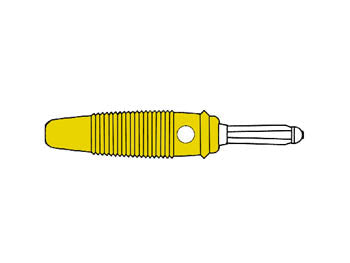 Prof. Bananstik, 4mm + sidehul, 16A, Gul (skruetype)