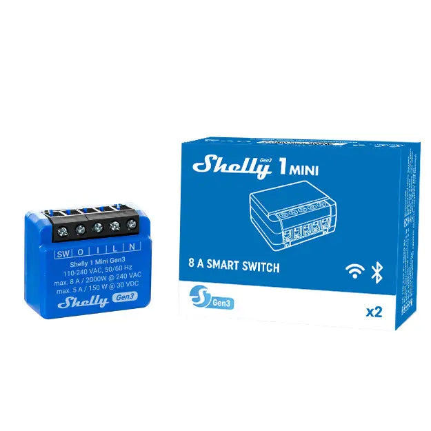 Shelly 1 Mini (GEN 3) - WiFI relæ, potentialfrit