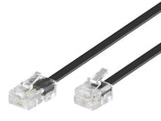 ISDN telefonledning - RJ11(6P4C) til RJ45(8P4C), Sort (15m)