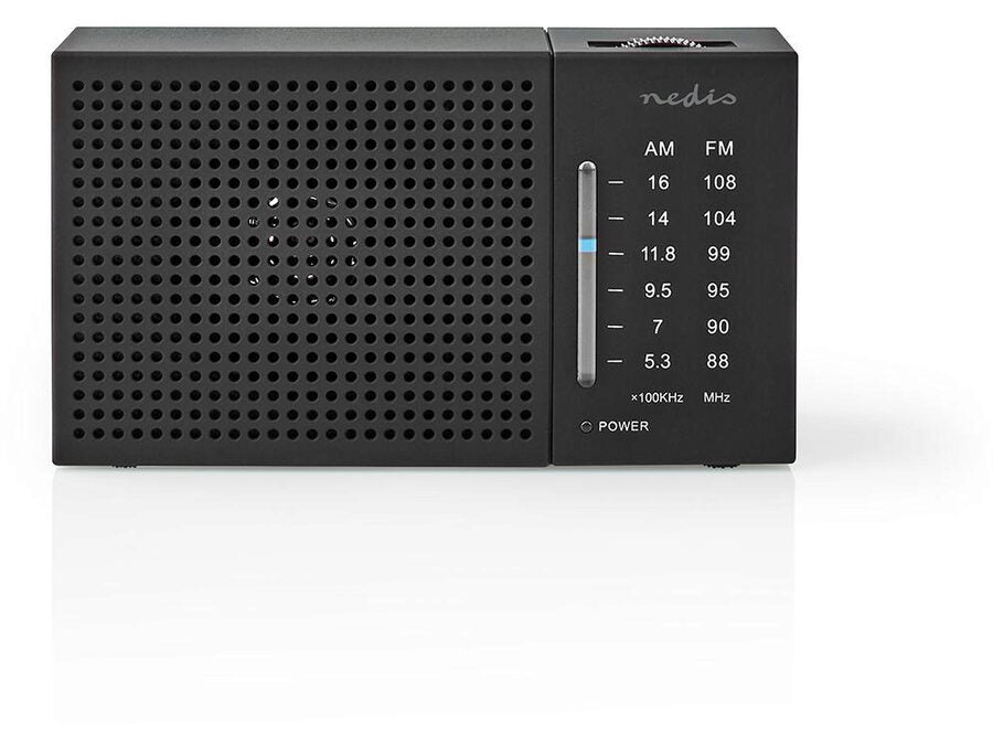 Bærbar FM-radio - AM/FM, Batteri, Analog, Sort
