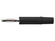 Bananstik - 2mm, 60Vdc / 10A, nikkel, Sort
