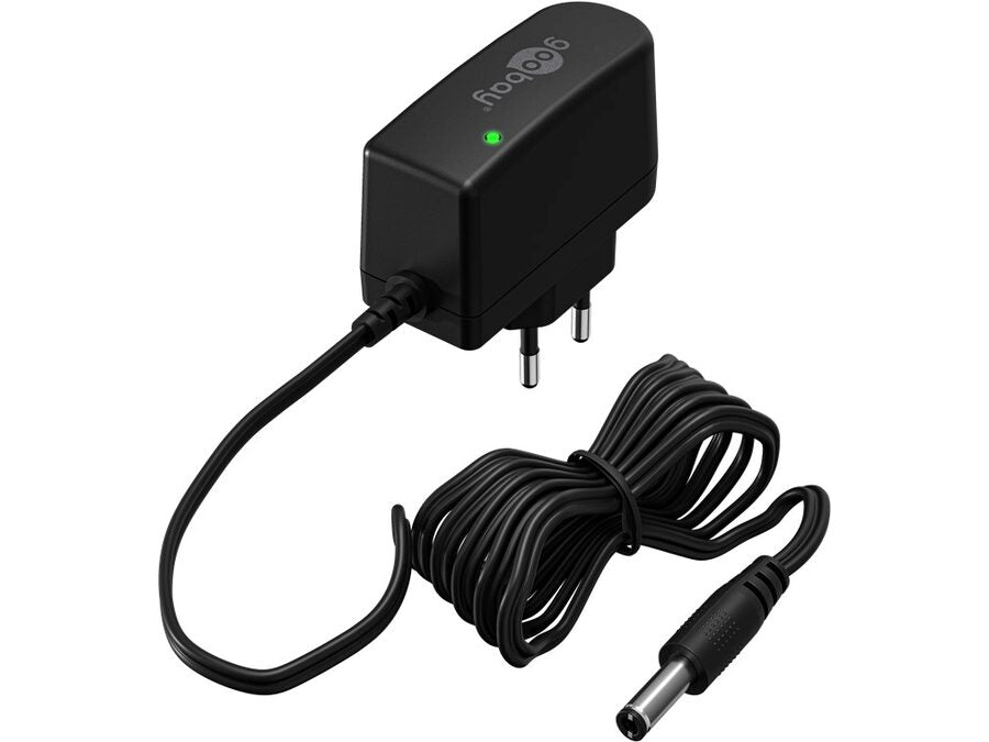 Netadapter - 12Vdc 12W (1A), Sort (5,5x2,1mm)
