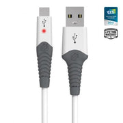 Opladekabel rugged micro USB 1,2m hvid