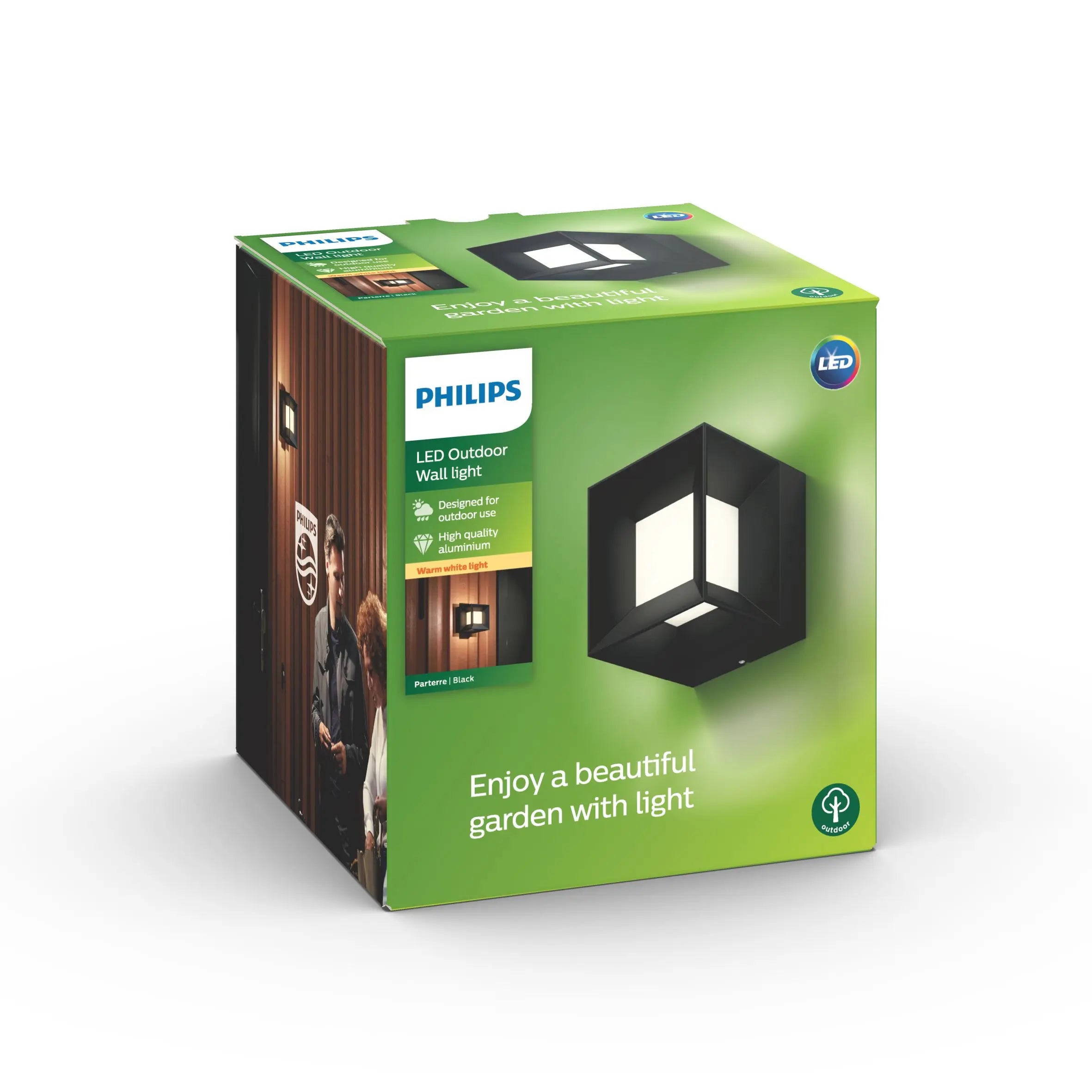 Parterre wall lantern black 1x8W 230V