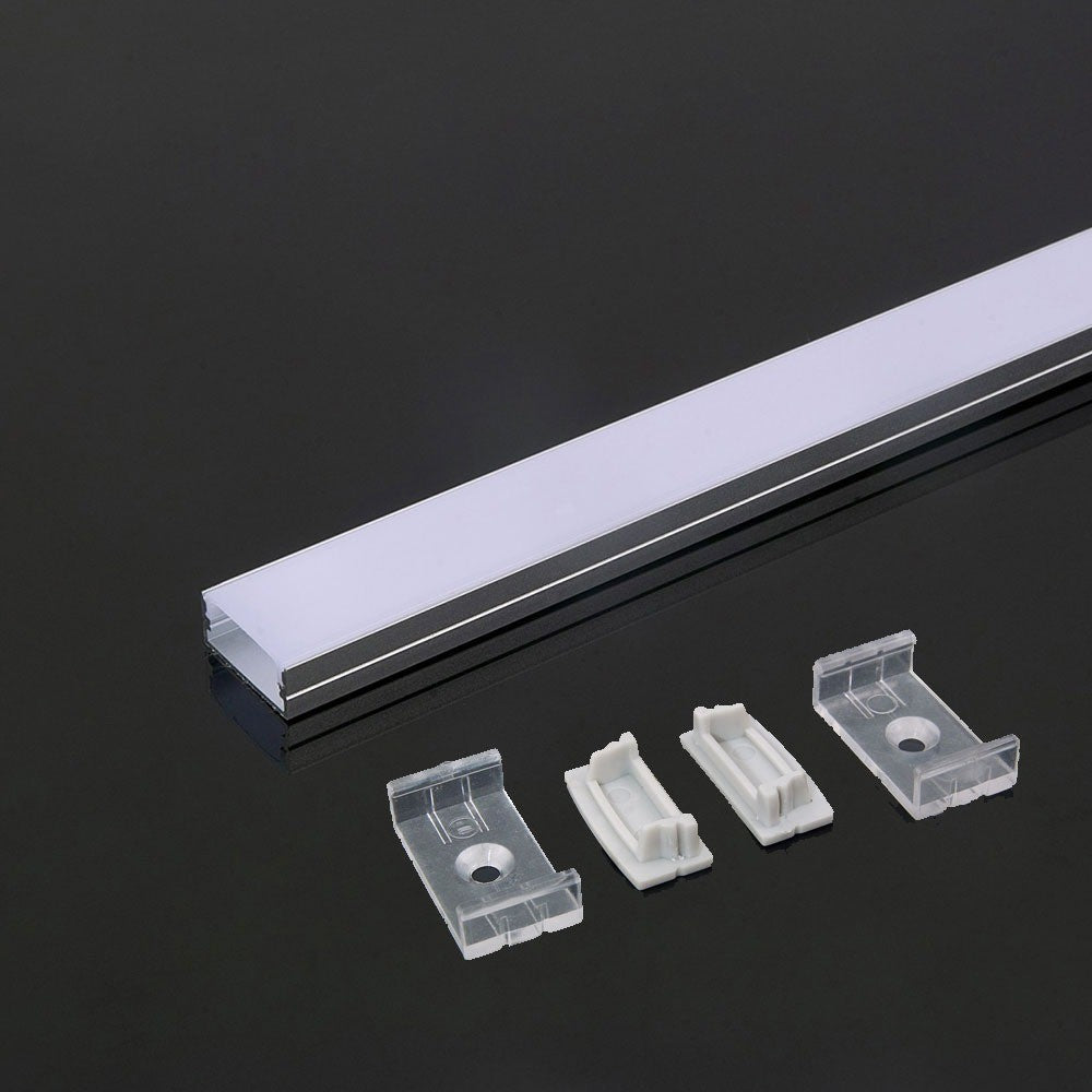 Monteringssæt til LED-stribe, sølvfarvet, 2000x23,5x10mm