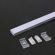 Monteringssæt til LED-stribe, sølvfarvet, 2000x23,5x10mm
