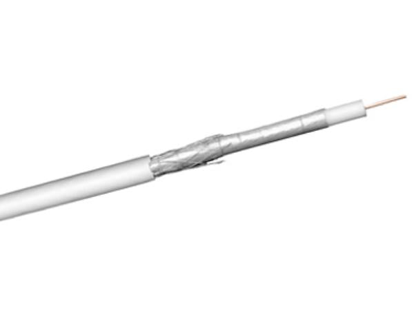 COAX antennekabel - 75ohm 2 skærm CCS Hvid Ø7mm (metervare)