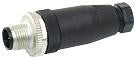Løst stik M12 han lige 5-polet A-kodet med skrue terminaler maks.0,75mm2. Kabeldiameter 6-8mm