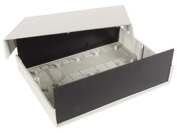 ABS instrumentkabinet - Grå/sort (260x190x80mm)