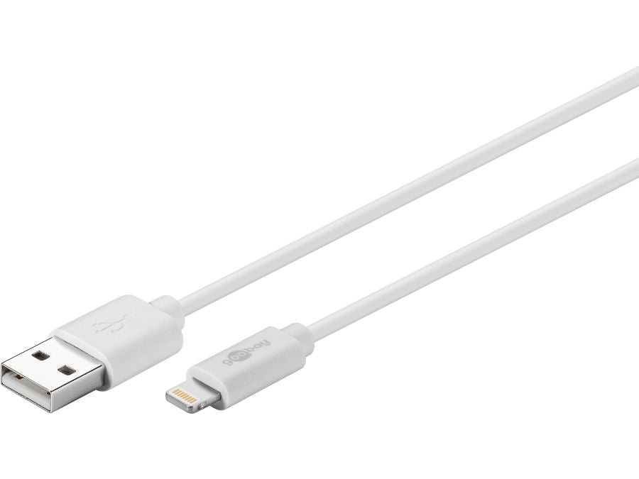 USB 2.0 til Lightning opladnings- og data kabel, Hvid (1m)